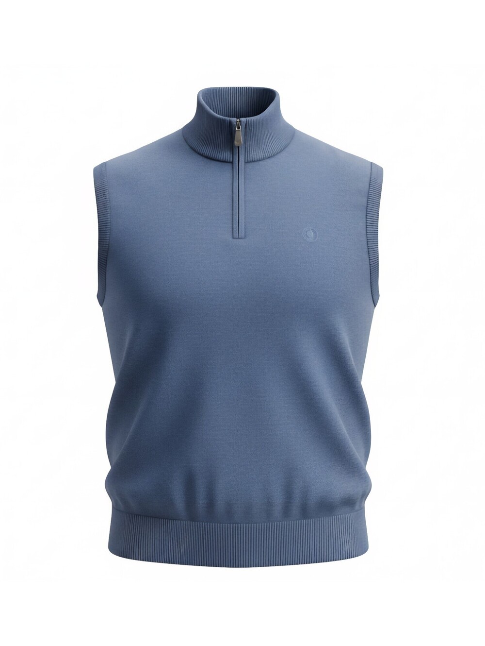 Peter Millar Blue 1/4 Zip Sweater Vest Mens XL Cotton Cashmere Knit Golf Logo